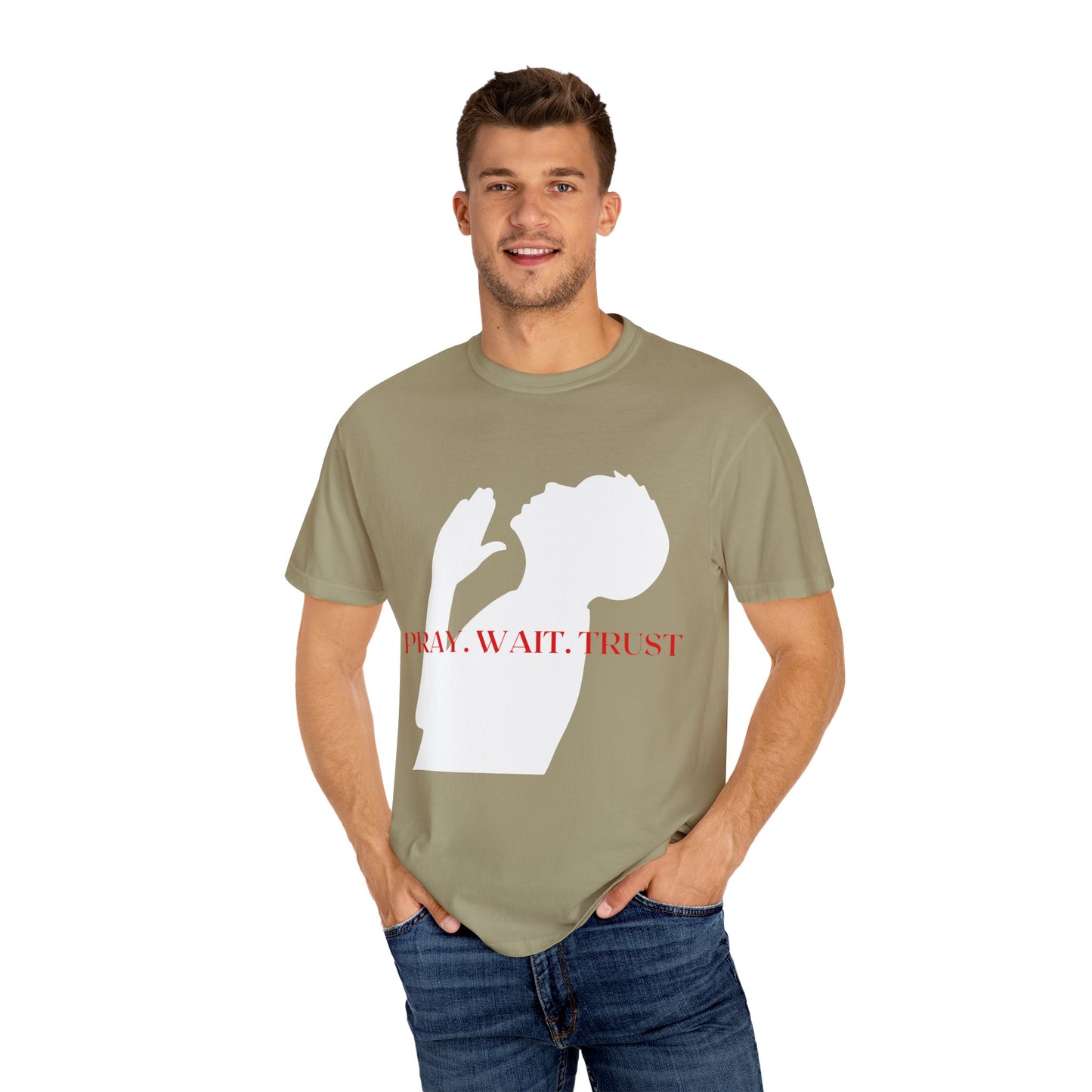 PRAY WAIT TRUST TEE